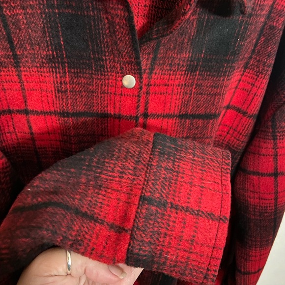 Steve Madden Sophia Red and Black Checkered Shacket - Picture 3 of 5